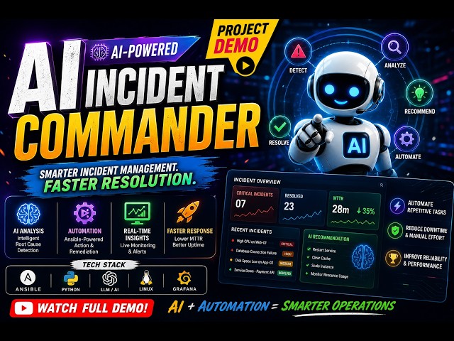 AI Incident Commander | DevOps Incident Management using AI, Ansible & Automation | Project Demo