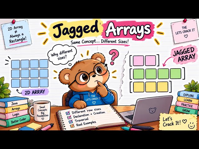 Day 27 - Jagged Array in Java Explained Simply | Irregular 2D Array for Beginners