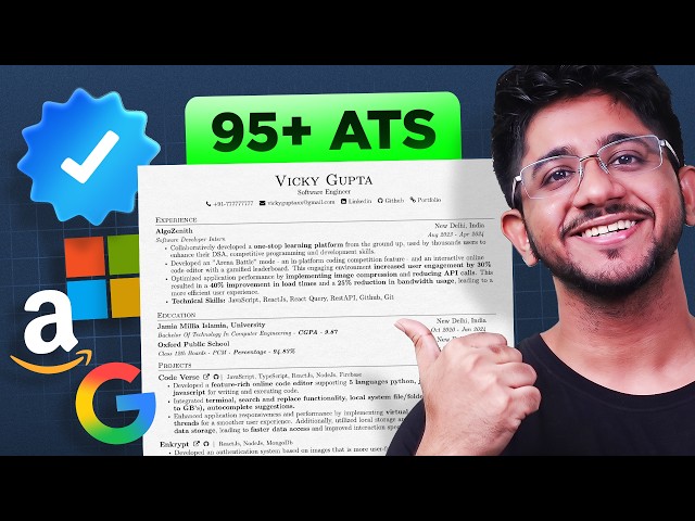How To Create An ATS-Friendly Resume For Freshers In 2026 | Vivek Gupta