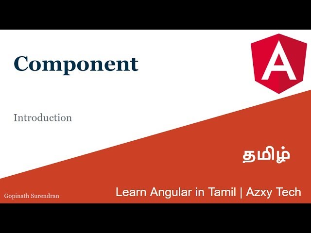 3) Basics of Component | Learn Angular in Tamil | Azxy Tech