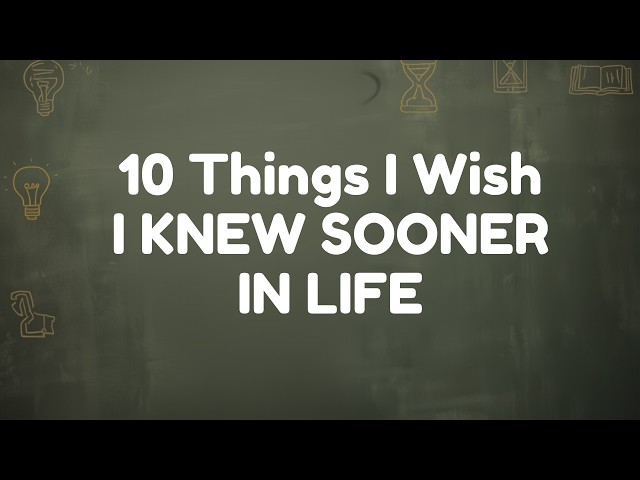 10 Life Lessons I Learned Too Late (Save Yourself Years of Regret) #lifelessons  #selfimprovement