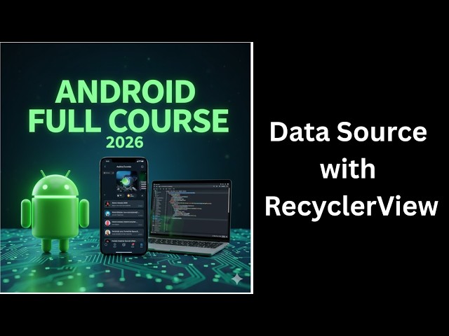 (480) Data Source with RecyclerView | Android Studio Kotlin Tutorial | Complete Android Course