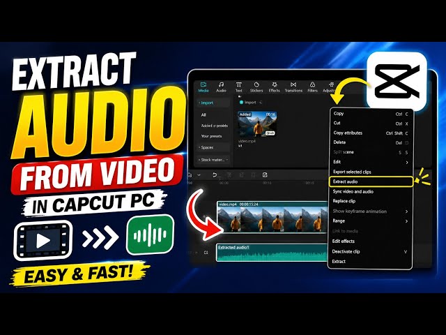 How to Extract Audio from Video in CapCut PC (2026) | Separate Audio in Seconds #capcut