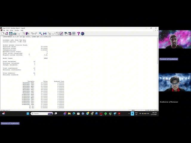 LINEAR INTEGER PROGRAMMING (SOLVING EMPLOYEE WORK SHIFT SCHEDULE USING EXCELSOLVER, LINGO & PYTHON)