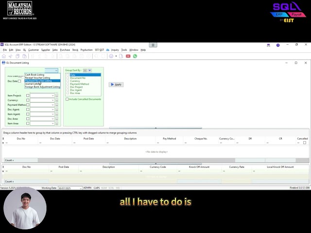 📊 GL Reports in SQL – How to Use Document Listing
