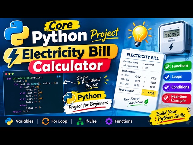 Build an Electricity Bill Calculator in Python ⚡ | Core Python Real-Time Project