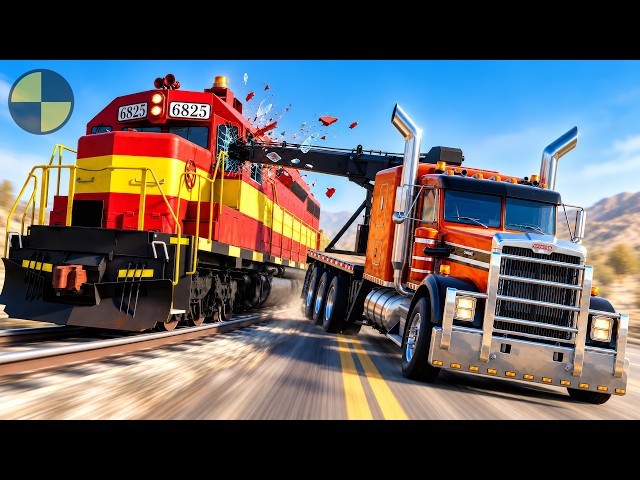 Train and Car Interaction Scenarios #14 | BeamNG Drive Cinematic Simulation