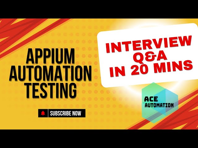 [2026]: Appium Automation - Interview questions in 20 mins 🤖🚀📱