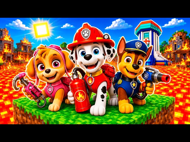 😱 PAW PATROL SAVES THE LAVA-FILLED CITY in MINECRAFT!