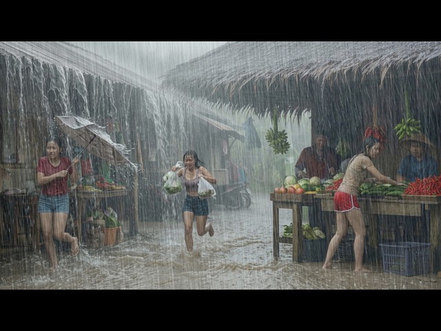 CAN YOU HANDLE THIS? 🌧️ Walking in Heavy Rain and Powerful Winds in Rural Indonesia 😴