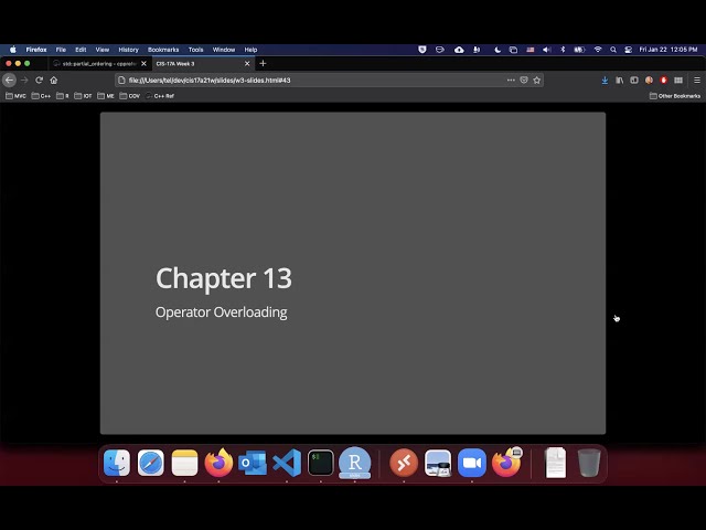 [CIS-17A-21W] Chapter 13: Operator Overloading