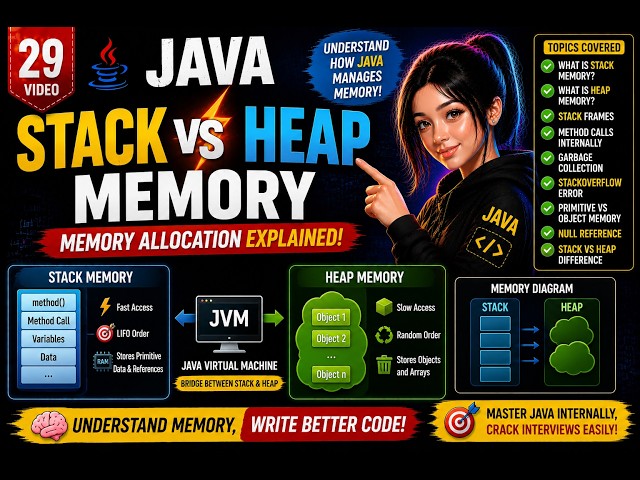 Stack vs Heap Memory in Java 🔥 Memory Allocation Explained