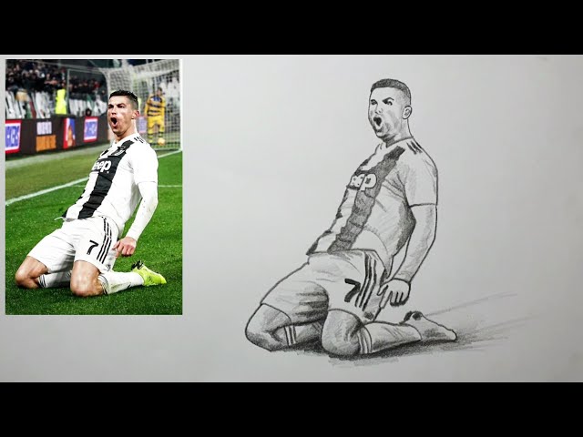 Pencil drawing Ronaldo Slide