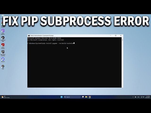 How To Fix the error, subprocess exited with error in PIP - Easy Fix