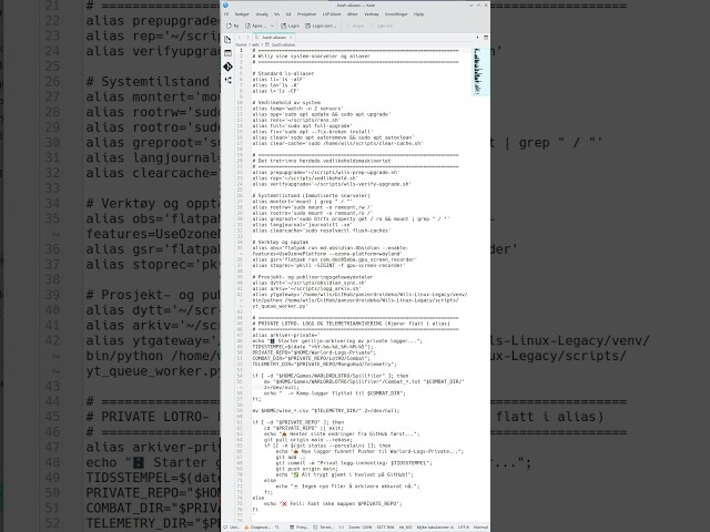 This is Linux Kubuntu and my desktop showing "Bash_aliases" and how to fix error's in them.