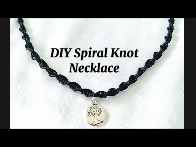 DIY Easy spiral knot macrame necklace | How to make macrame choker