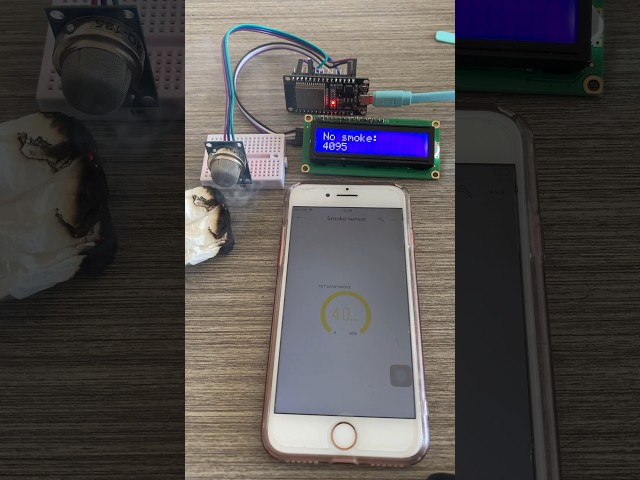 Smoke Detector With ESP32 using Blynk IoT #blynkiot #electronics #smokedetector #esp32 #mq135