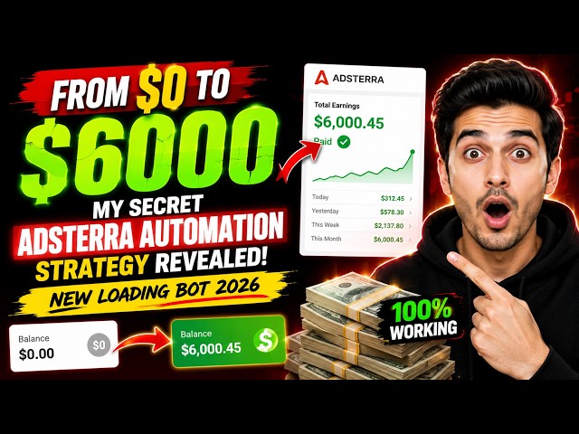 From $0 to $6000: My Secret Adsterra Automation Strategy Revealed | Adsterra New Loading Bot 2026