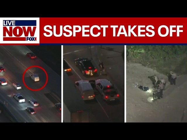 Police chase suspect takes off on foot in Los Angeles