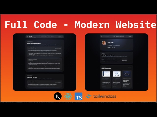 Aesthetic Developer Portfolio Build | Next + Tailwind - Full Code Step by Step