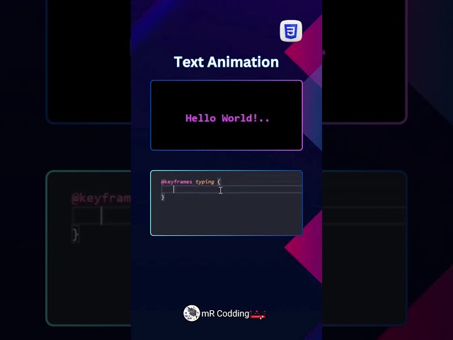 Text Animation using html css #mrcodding #explore #shorts