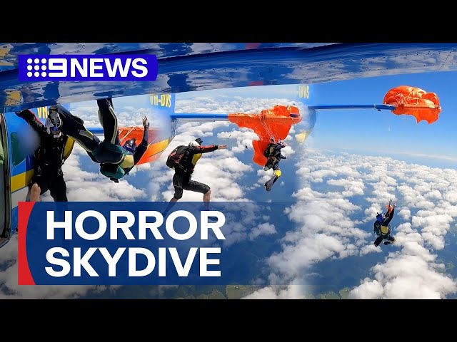 Split-second decision saves skydiver's life | 9 News Australia