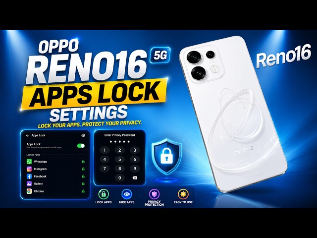 How to Lock Apps on Oppo Reno 16 5G 🔐 | Set Fingerprint App Lock Settings on Oppo Reno 16 5G