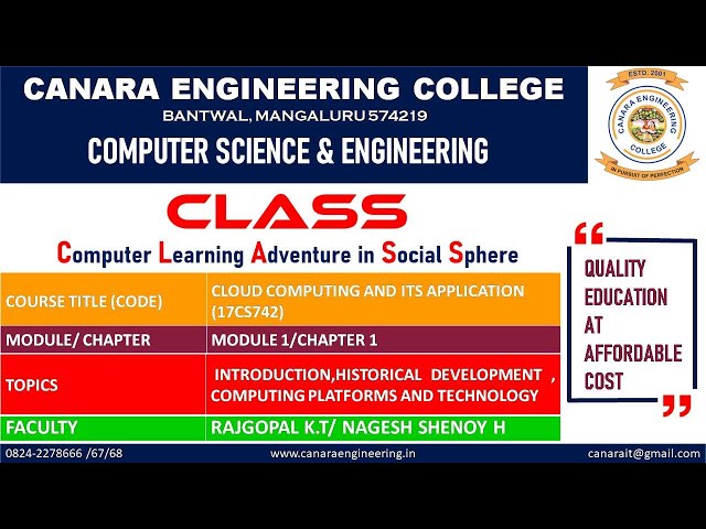 VTU CC (17CS742) CLOUD COMPUTING AND ITS APPLICATION INTRODUCTION [INTRODUCTION](M1 L1)