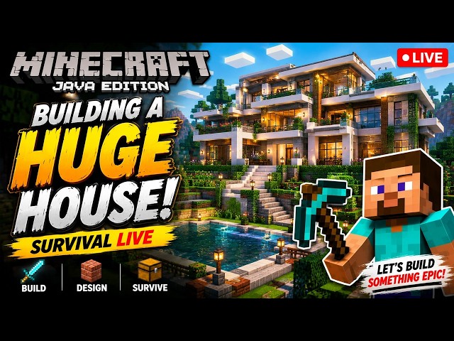 🔥 MINECRAFT JAVA LIVE 🏠 | BUILDING A HUGE MODERN HOUSE! 😱 | Creative  LIVE 🎮 | TAMIL
