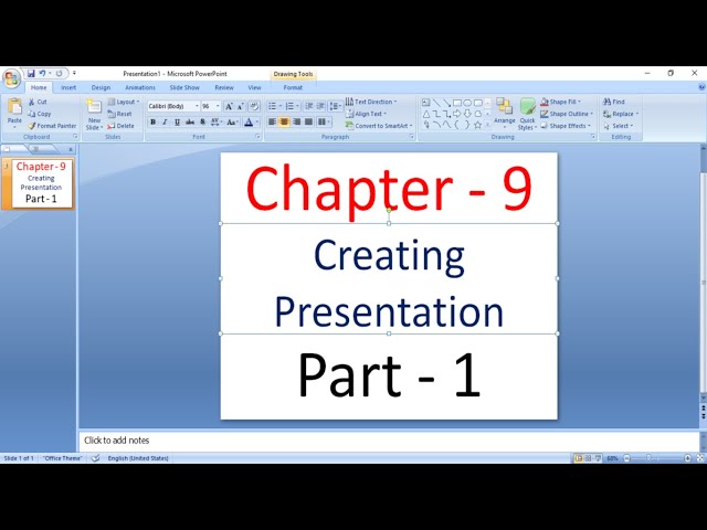Creating Presentation | Chapter 9 | Part 1 | Microsoft Power Point 2007 | Data Entry Operation|NIOS|