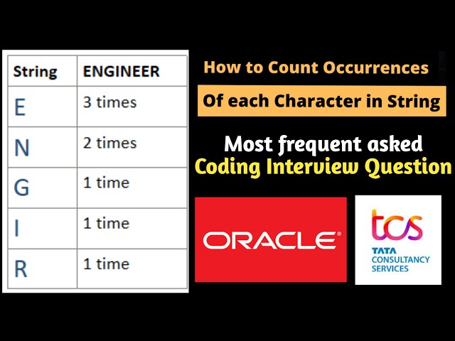 Count Occurrences Of Each Character In A String | C# coding interview questions and answers | Oracle