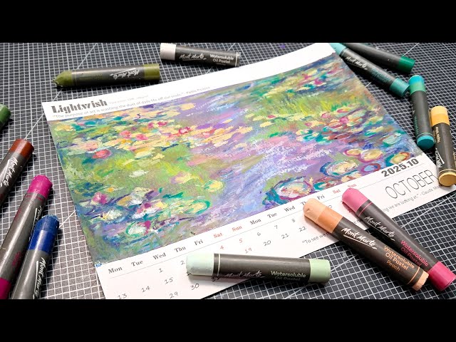 Paint Monet's Water Lilies in Oil Pastel / Step-by-Step Tutorial
