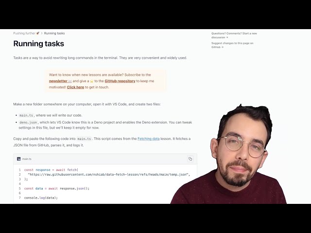 Running tasks with Deno