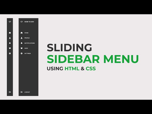 How To Make Sliding Sidebar Menu Using HTML & CSS