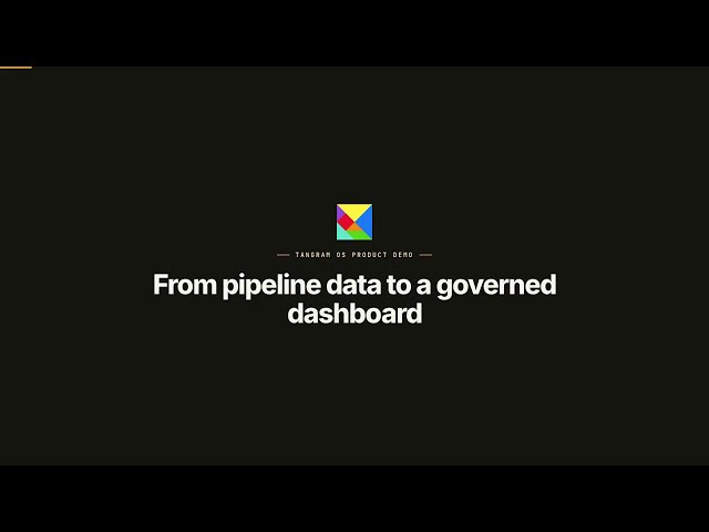 From pipeline data to a governed dashboard — in one conversation | Tangram OS demo
