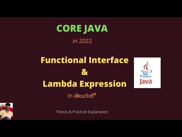 34.Java | Functional Interface | Lambda Expression in Telugu | #tvstreetechnologies