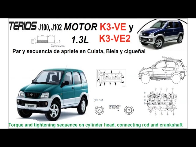 K3-VE 1.3L Engine: Daihatsu Terios Cylinder Head Assembly