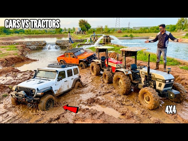 RC Swaraj 975 4x4 vs RC Thar Roxx 4x4 Mud Off-Roading