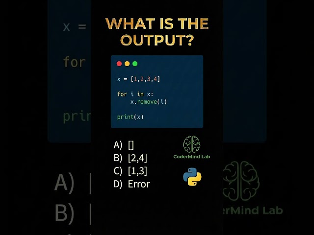Modifying List While Iterating 😱🐍 | Python Loop Trap #shorts #python #tech #trending #codermind