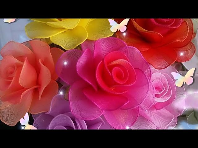 How to make  Rose Stocking flowers Easy & Simple Tutorial @nkhandcrafts9053