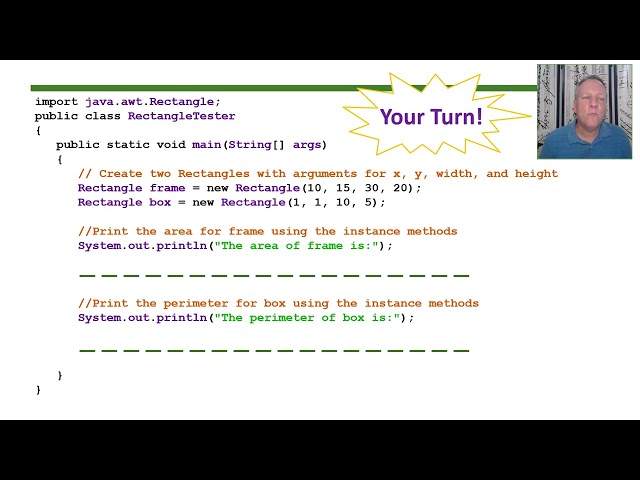 AP Computer Science A - Topic 1.14:  Calling Instance Methods