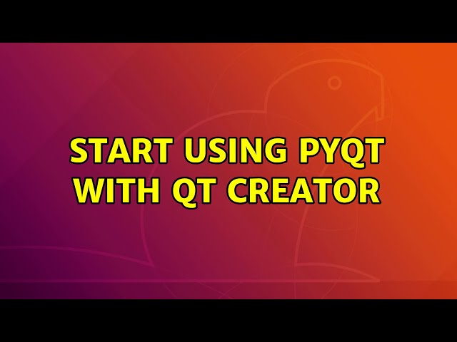 Start using PyQt with Qt Creator