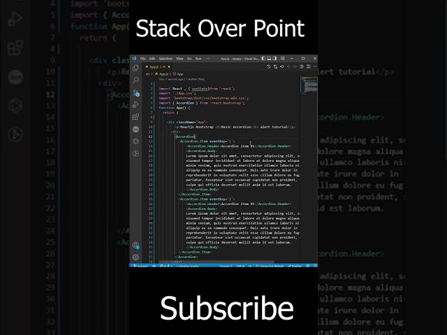 Reactjs Bootstrap Basic Accordion #shorts #shortvideo #reactjs