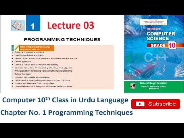 03.Algorithms Problem 1 to Problem 7, Programming Techniques, Ch.1, Grade X, Computer Education Urdu