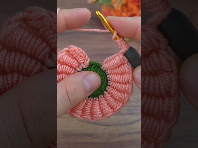 super easy crochet flower motif #crochet #knitting #crafts #örgü #asmr #shorts