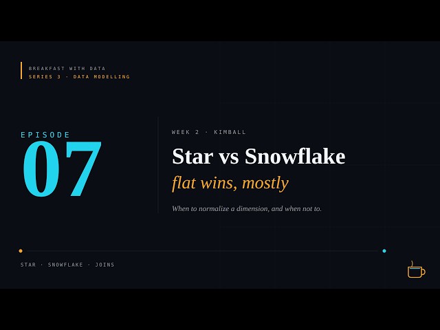 Data Modelling #7: Star Schema vs Snowflake (and when each wins)