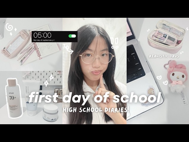 *REALISTIC* high school vlog 🗓️: waking up at 5am, grwm, sophomore yr, morning + night routine