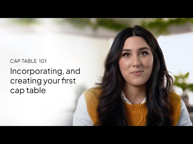 Startup school | Incorporating, and creating your first cap table (from Cap Table 101)