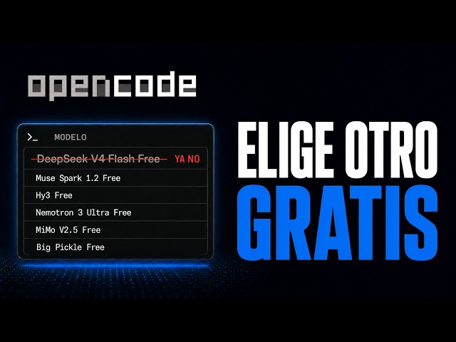 Sacaron DeepSeek… usa otro modelo gratis en OpenCode (5 opciones)
