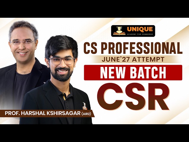 CSR | Introduction & Basics Lec 4 | CS Professional | June 27 | Prof. Harshal Kshirsagar (Air 2)